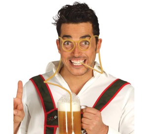 gafas bebida con pajita