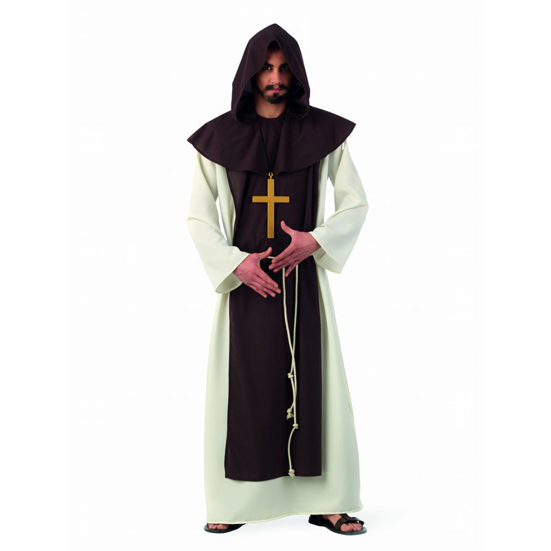 Túnica De Monje Medieval Con Capucha Y Cruz – Disfraz Para Halloween, Carnaval Y Cosplay De Vampiro O Sacerdote