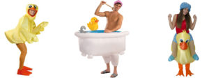 disfraz Bañera hinchable y patitos de goma