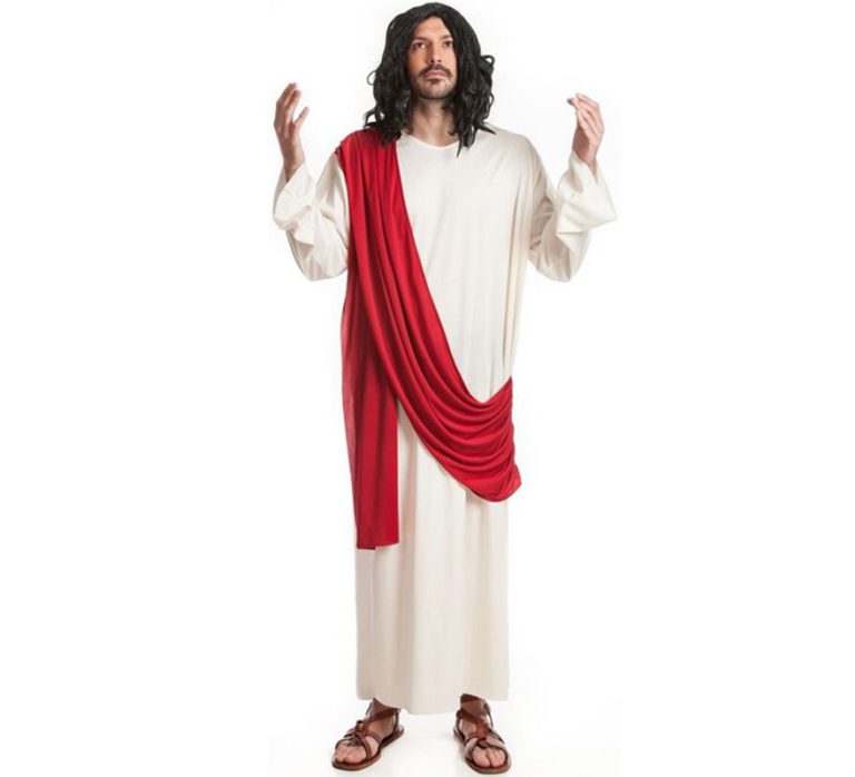 Disfraz De Jesucristo Para Adultos - Vestido Blanco Y Rojo Para Navidad, Con Accesorios Incluidos