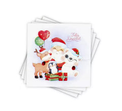 12 Servilletas de papel para Navidad de Papá Noel