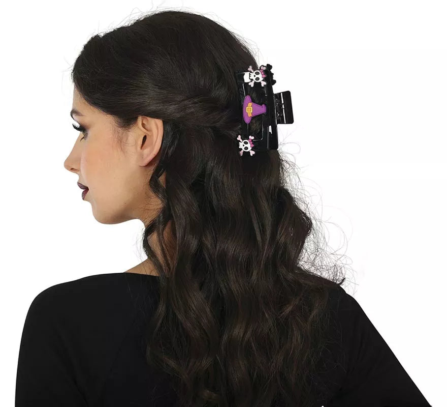 Translation missing: es.2 Pinzas de Calavera Pirata y Bruja para el Pelo de 9 cm