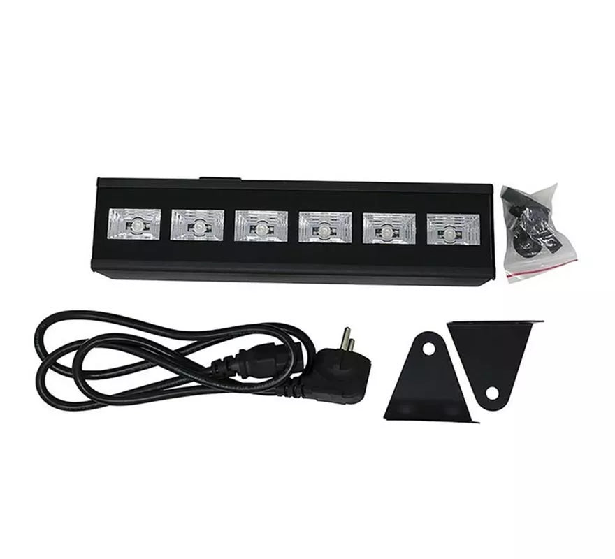 6 Leds Luz negra uv para interior de 6x3 w