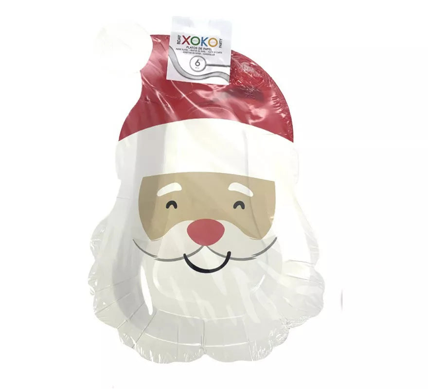 Translation missing: es.6 Platos de papel de Papá Noel de 27x18.5 cm