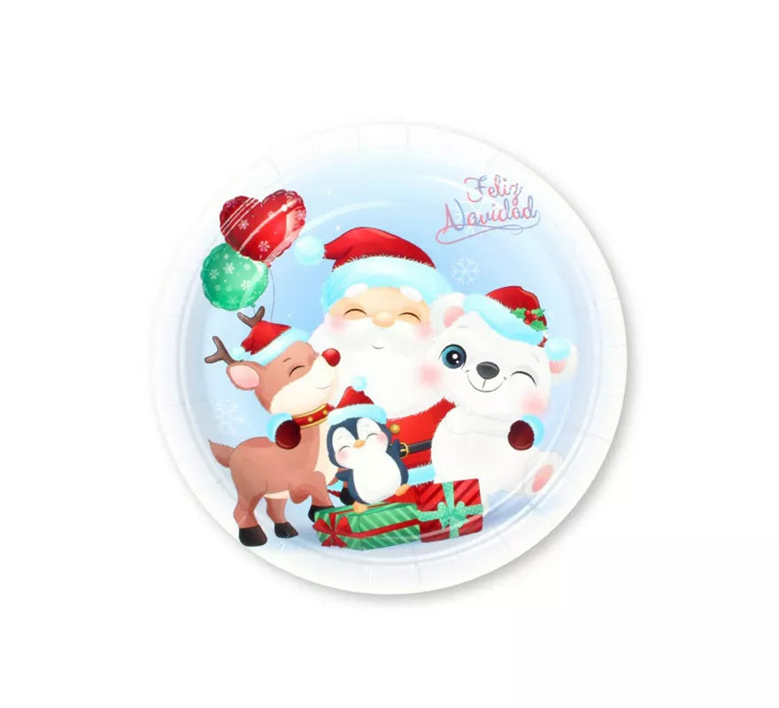 Translation missing: es.6 Platos de papel para Navidad de Papá Noel de 18 cm