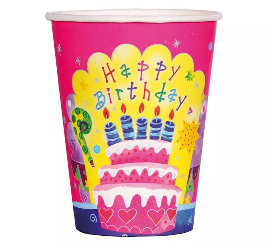 Translation missing: es.6 Vasos Happy Birthday de 9 cm