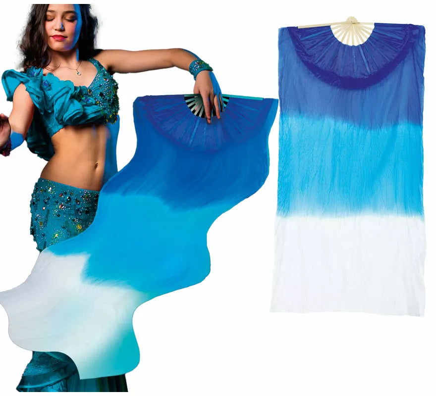 Translation missing: es.Abanico azul y blanco largo de 60x140 cm