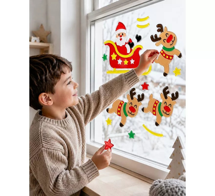 Translation missing: es.Adhesivo de Gel de Papá Noel y Reno de 20x25 cm