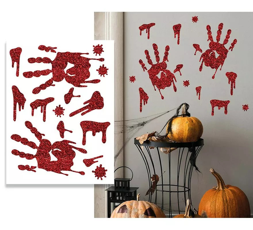 Translation missing: es.Adhesivo Glitter Mano Sangre 30x40 cm