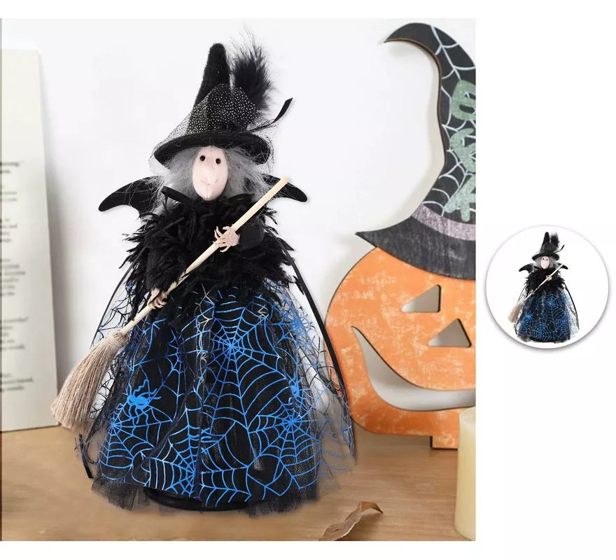 Translation missing: es.Adorno Bruja Luxe Azul 28 cm