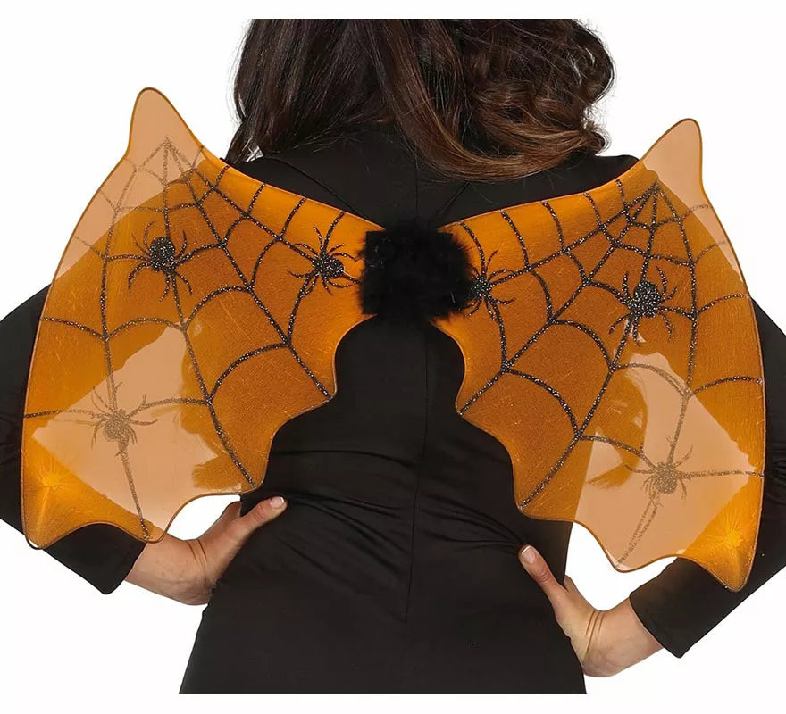 Translation missing: es.Alas de Murciélago Naranja con Arañas de 60X35 cm