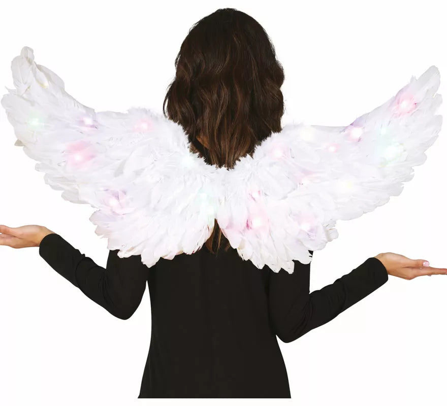 Translation missing: es.Alas de Plumas blanca con luz de 80x40 cm