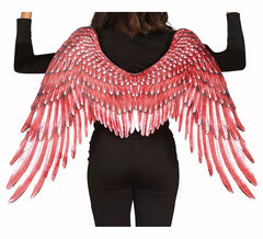 Alas de Plumas con Tela Roja de 105X45 cm