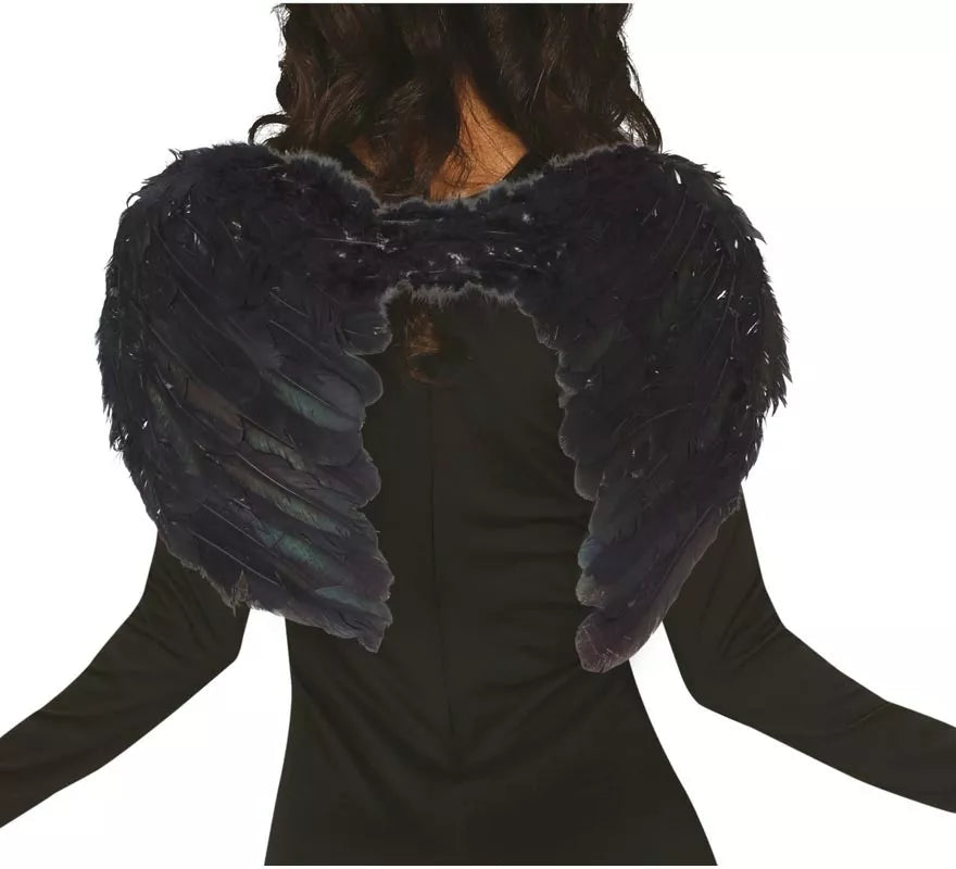 Translation missing: es.Alas negras de plumas de 50 cm. para Halloween