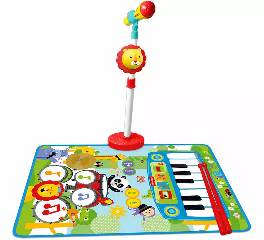 Translation missing: es.Alfombra Batería y Piano con Micrófono de Pie y Baquetas Fisher-Price
