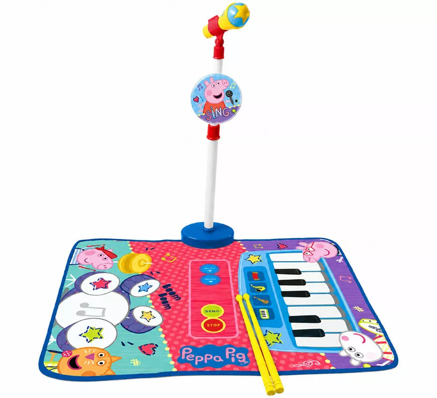 Translation missing: es.Alfombra Batería y Piano con Micrófono de Pie y Baquetas Peppa Pig