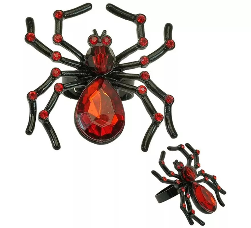 Translation missing: es.Anillo Araña con Gema y Diamantes rojos