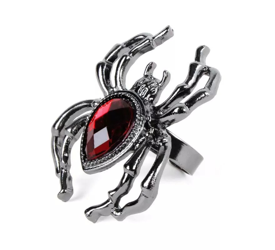 Translation missing: es.Anillo de Araña con rubí falso de metal