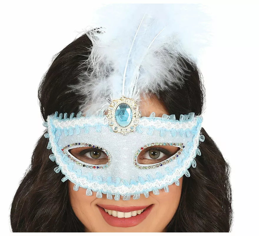Translation missing: es.Antifaz Azul con Pluma