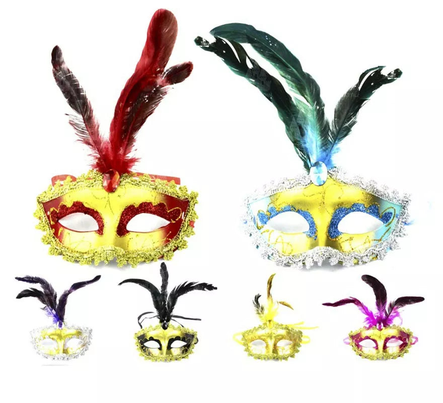 Translation missing: es.Antifaz Carnaval con plumas colores surtidos