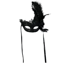 Antifaz con Plumas negro