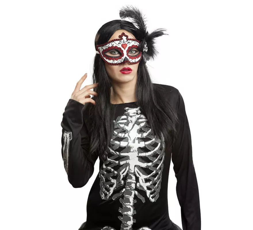 Translation missing: es.Antifaz de Catrina con Pluma negra