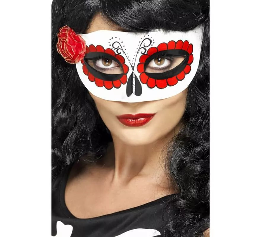 Translation missing: es.Antifaz del Día de Muertos con Rosa