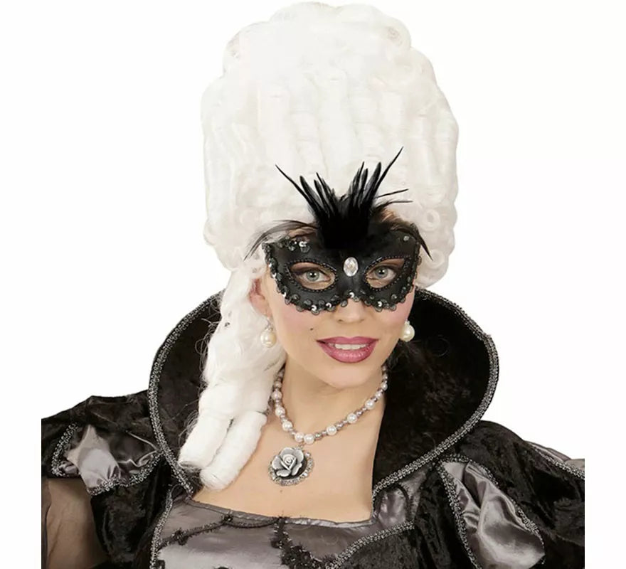 Translation missing: es.Antifaz Elegante negro con Plumas
