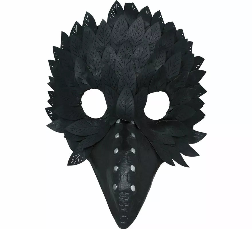Antifaz negro con Plumas y Pico