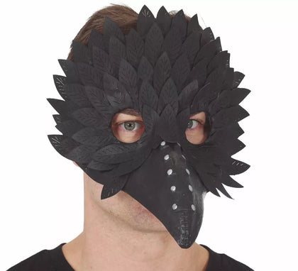 Antifaz negro con Plumas y Pico