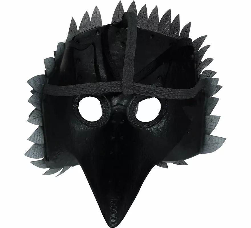 Antifaz negro con Plumas y Pico