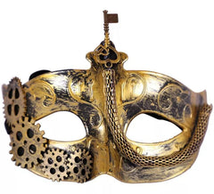 Antifaz Steampunk Dorado de 16 cm