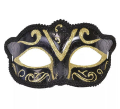 Antifaz Veneciano dorado y negro adulto