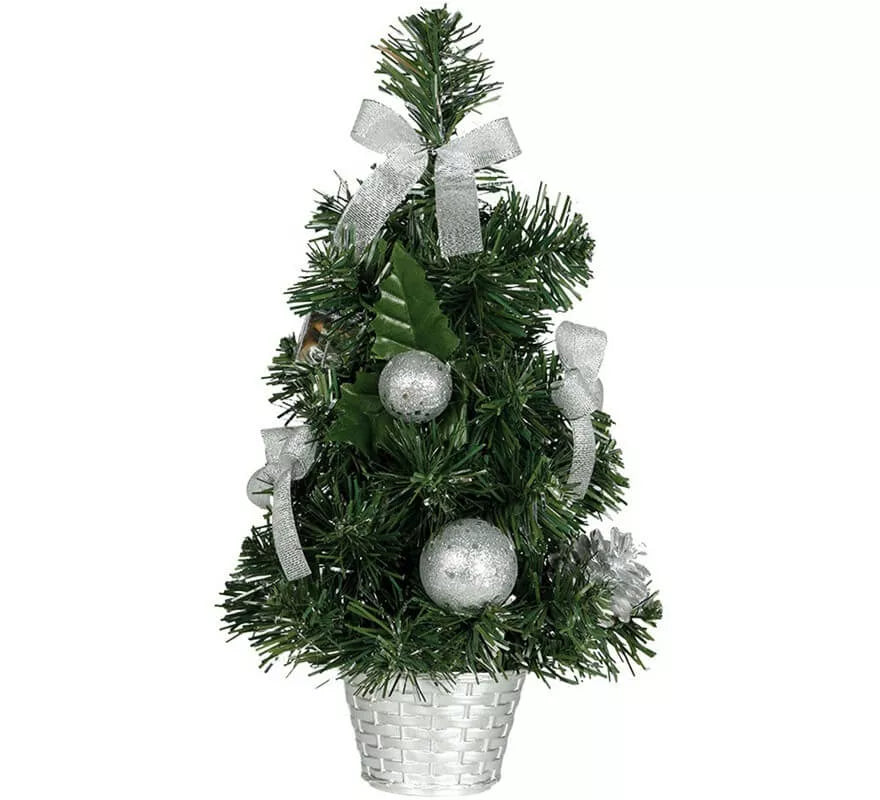 Translation missing: es.Árbol de Navidad Decorado Plata de 40 cm con Maceta