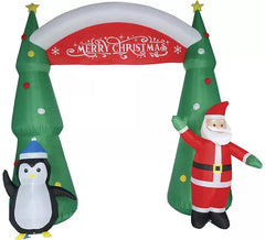 Arco Hinchable de Navidad Papá Noel y Pingüino de 240 cm
