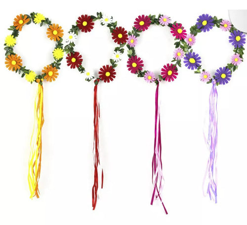 Aro de Flores con cinta en colores surtidos