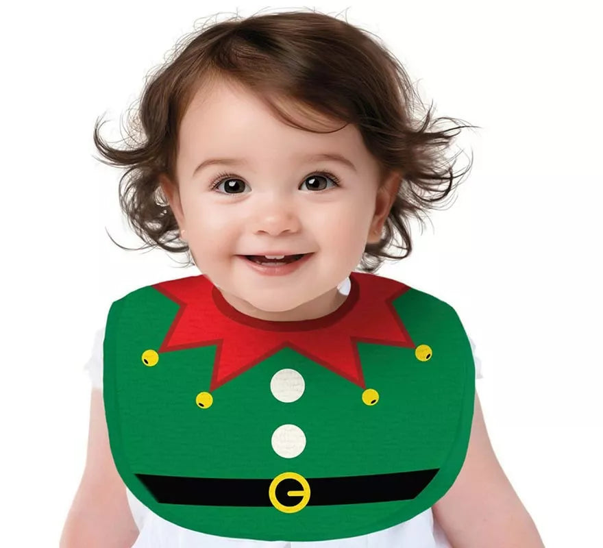 Translation missing: es.Babero Navideño Elfo verde infantil