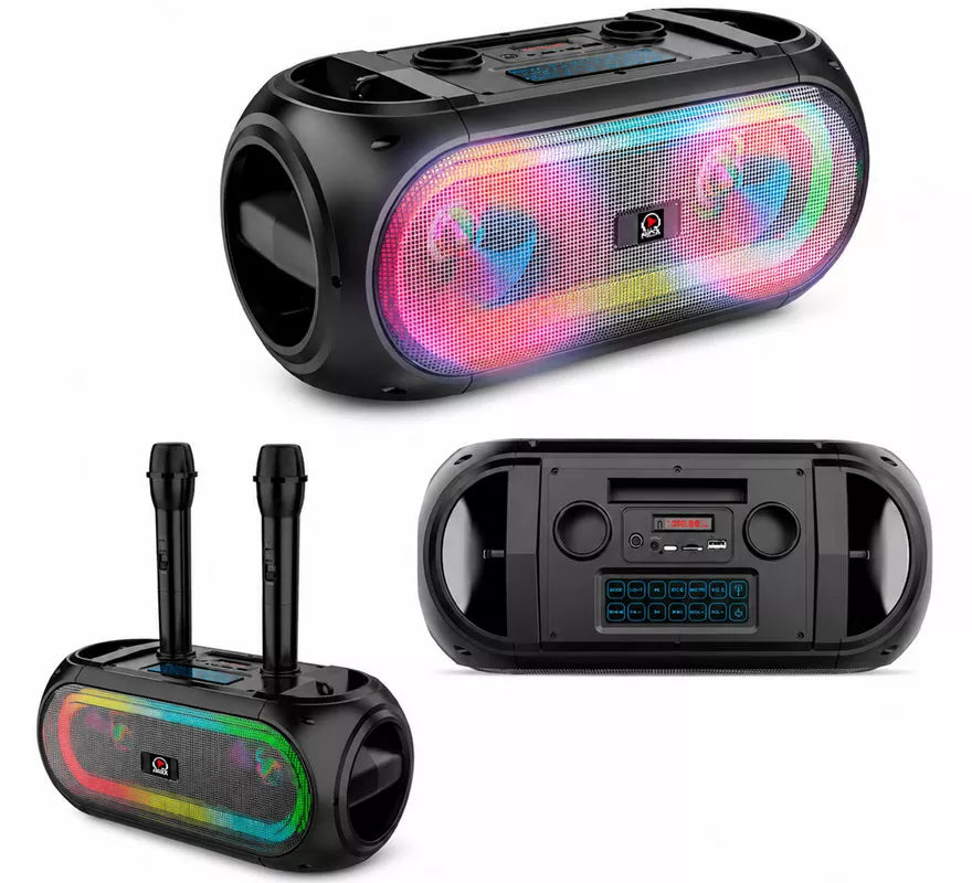 Translation missing: es.Bafle Bluetooth, FM radio y 2 Micrófonos inalámbricos