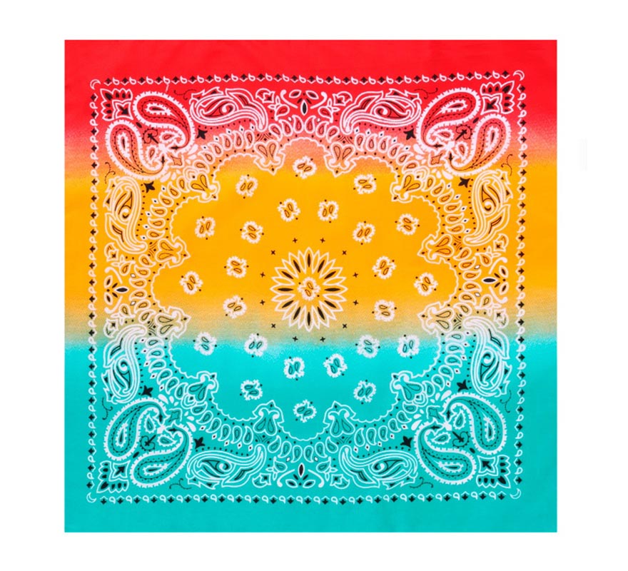 Translation missing: es.Bandana o Pañuelo Paisley Degradado rojo de 54x54 cm