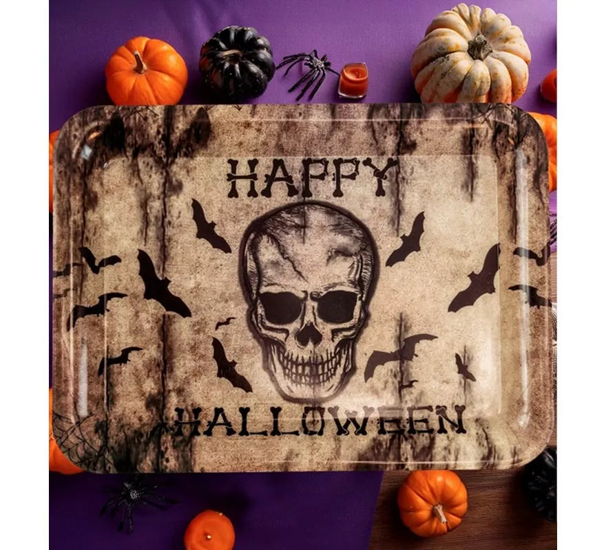 Translation missing: es.Bandeja con Calavera Feliz Happy Halloween de 33x24 cm