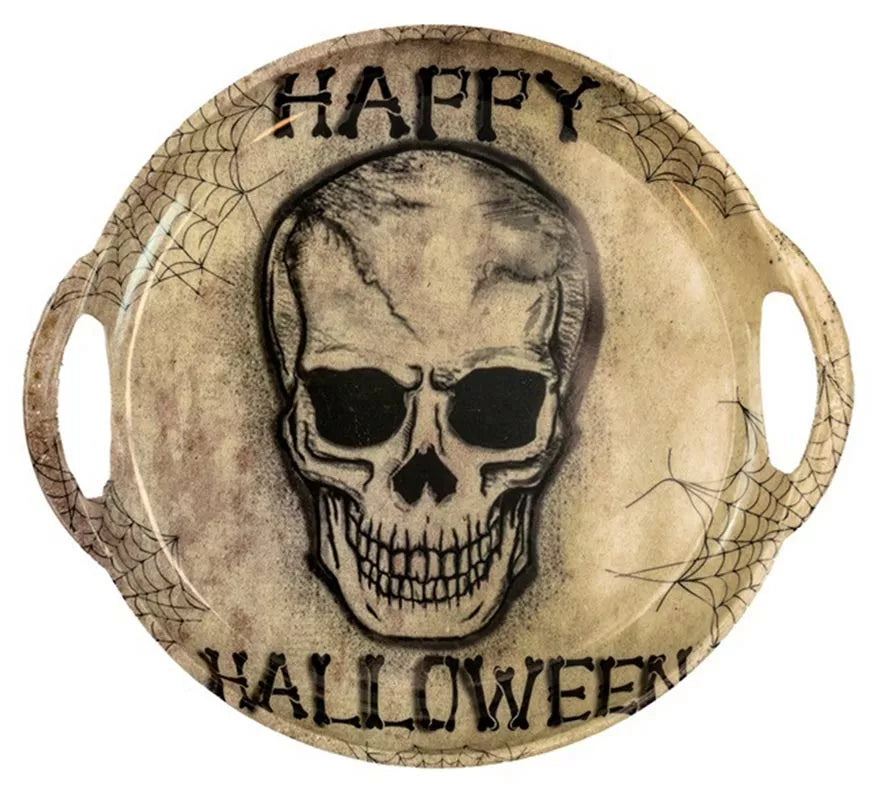 Translation missing: es.Bandeja con Calavera Happy Halloween con Asas de 30 cm