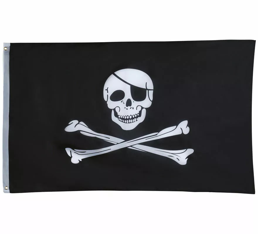 Translation missing: es.Bandera Calavera Pirata negra de 90x150 cm