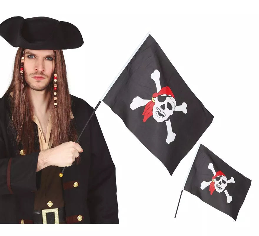 Translation missing: es.Bandera Pirata con Palo de 42X30 cm