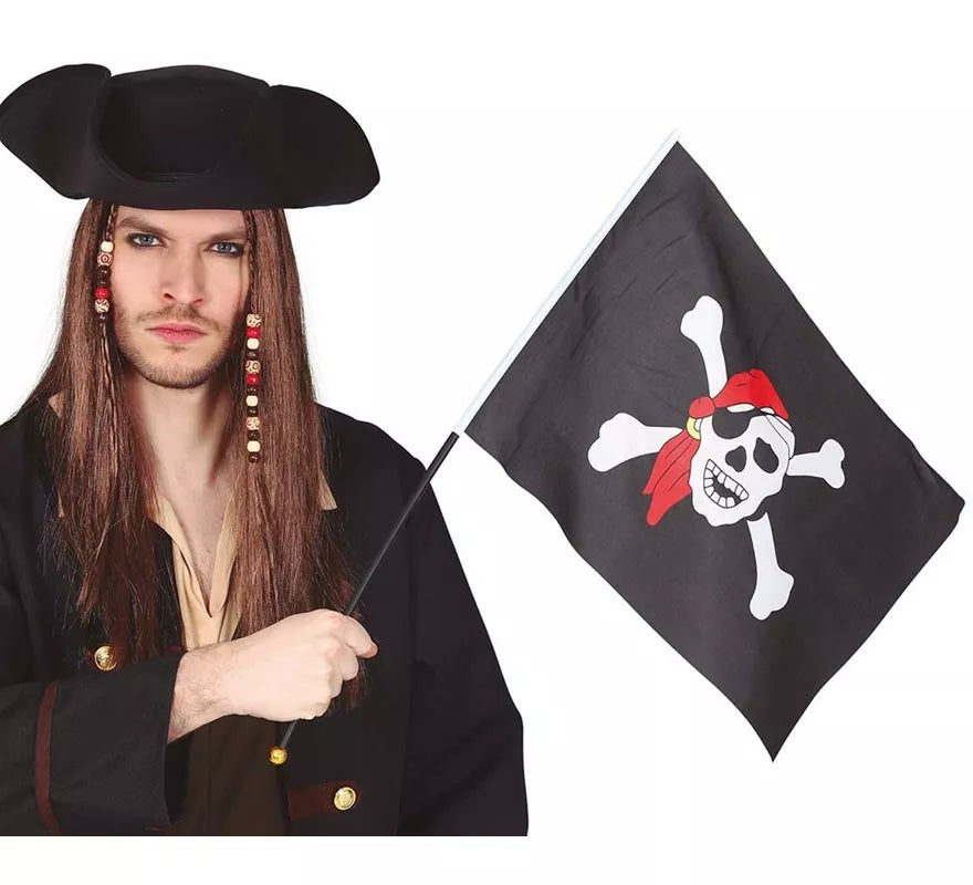 Translation missing: es.Bandera Pirata con Palo de 42X30 cm