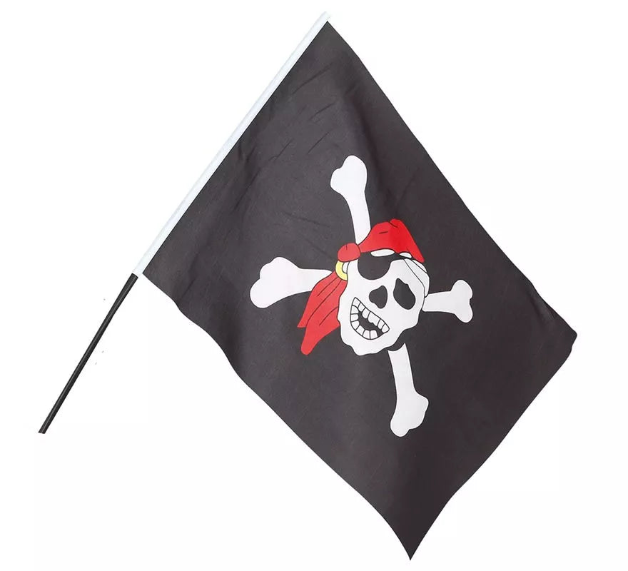 Translation missing: es.Bandera Pirata con Palo de 42X30 cm