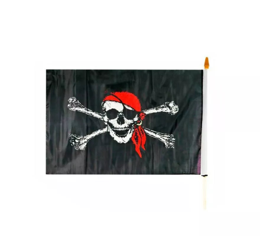 Translation missing: es.Bandera Pirata negra con calavera de 60 cm