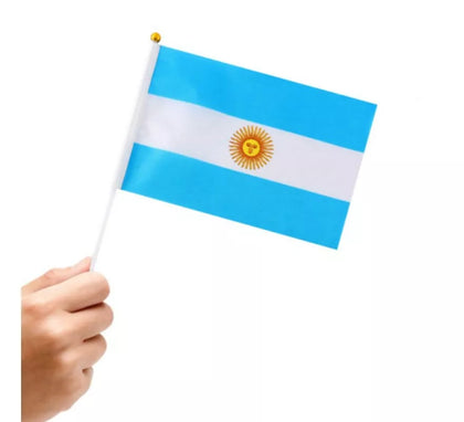Banderín de Argentina con Mango de 14x21 cm