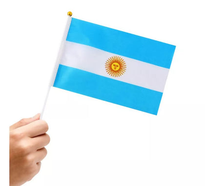 Banderín de Argentina con Mango de 20x30 cm
