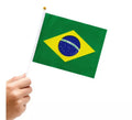 Banderín de Brasil con Mango de 14x21 cm