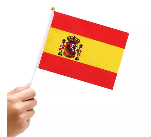 Banderín de España con Mango de 20x30 cm
